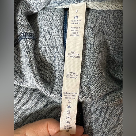 Lululemon Size 8 On The Daily Hoodie Full Zip Jacket Heathered Poseidon - Picture 16 of 16
